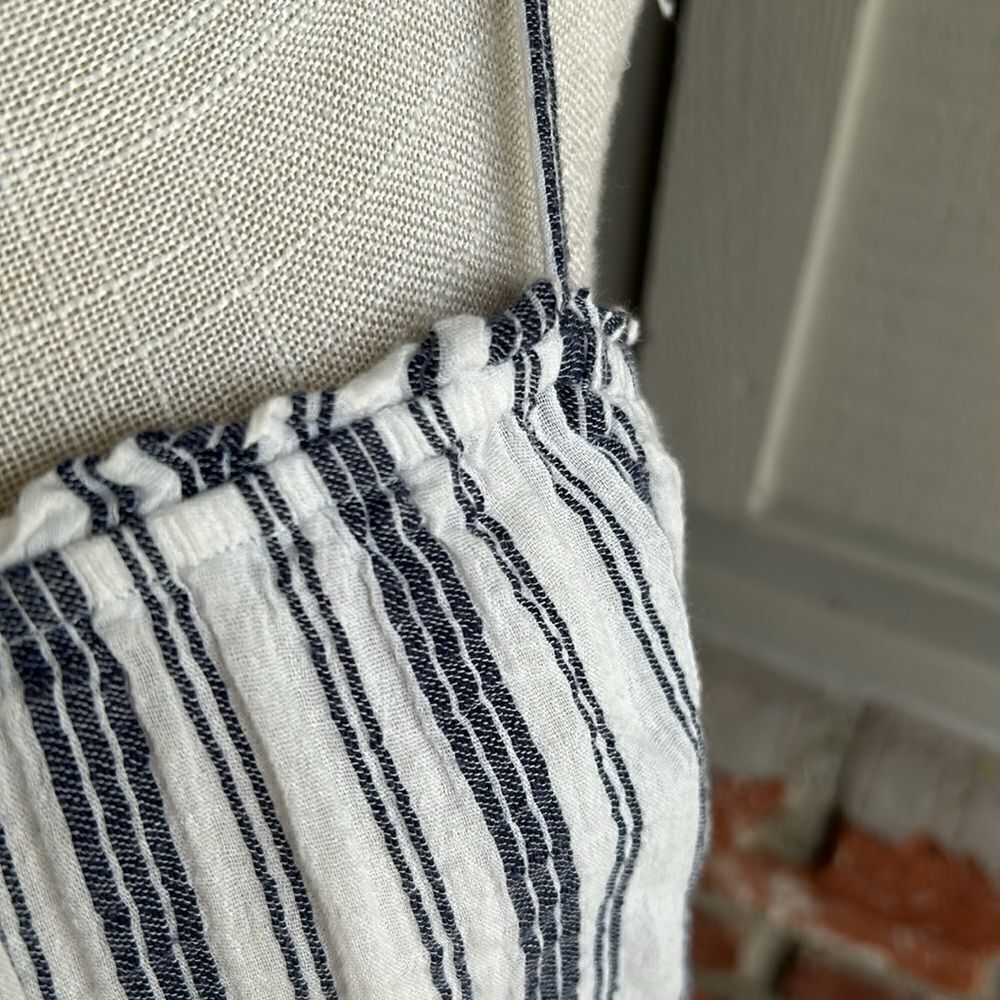 NWOT Joie Andoche Blue & White Stripe Camisole Pom Pom Fringe Tank Size: XS - Picture 8 of 12